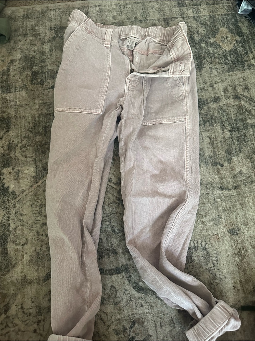 AE blush utility jeans.